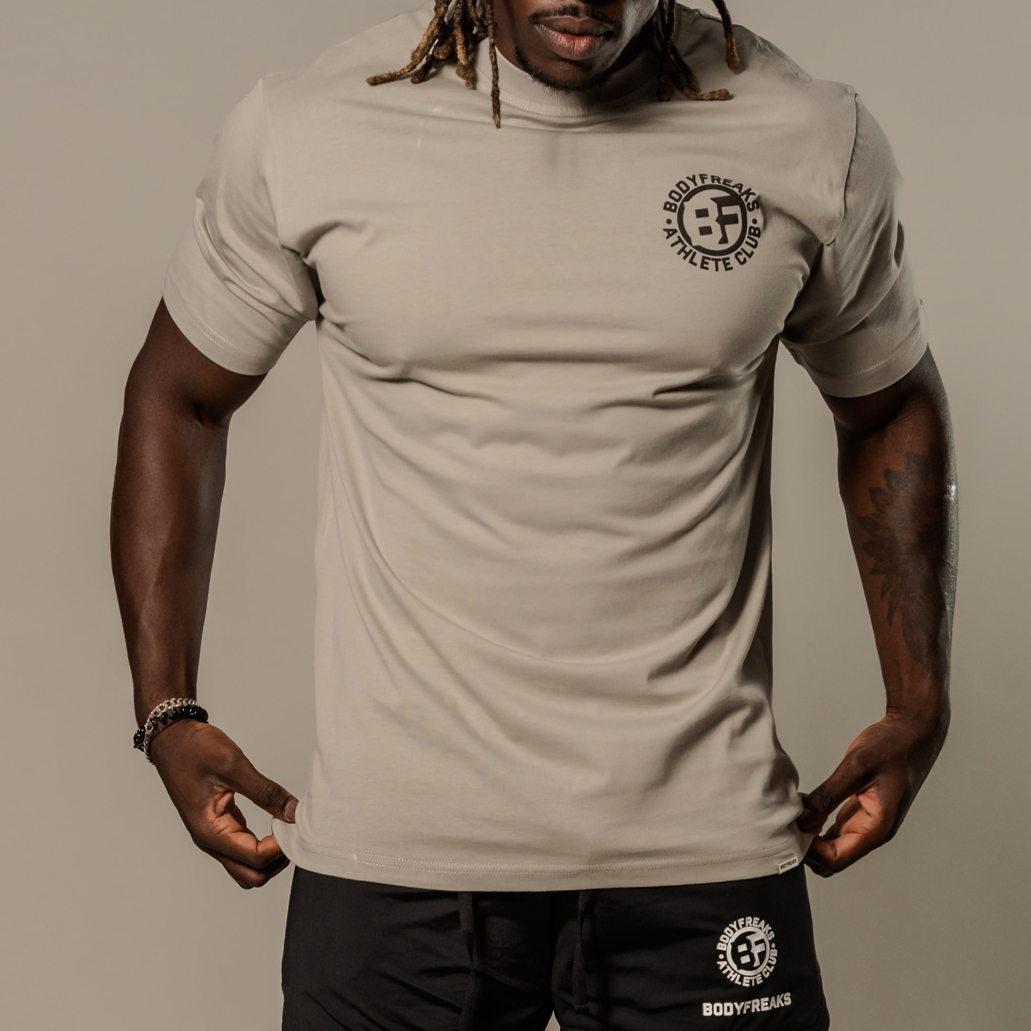 BF Athl Club Slogan T Shirt - NICKEL GREY