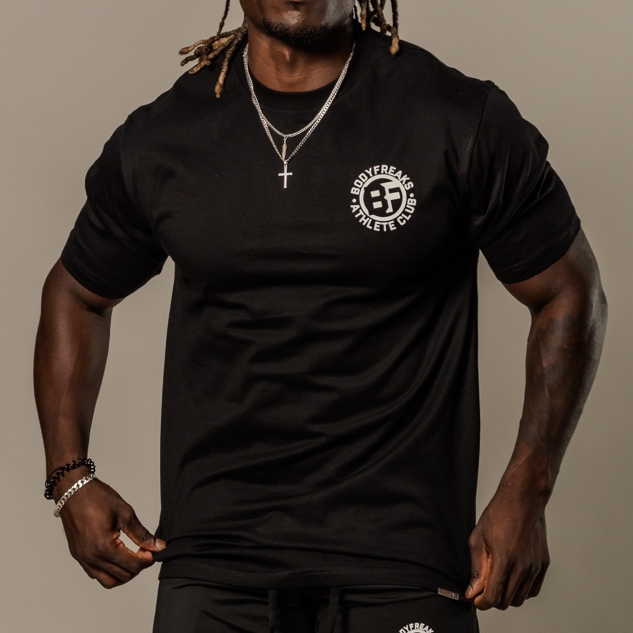 BF Athl Club Slogan T Shirt - BLACK