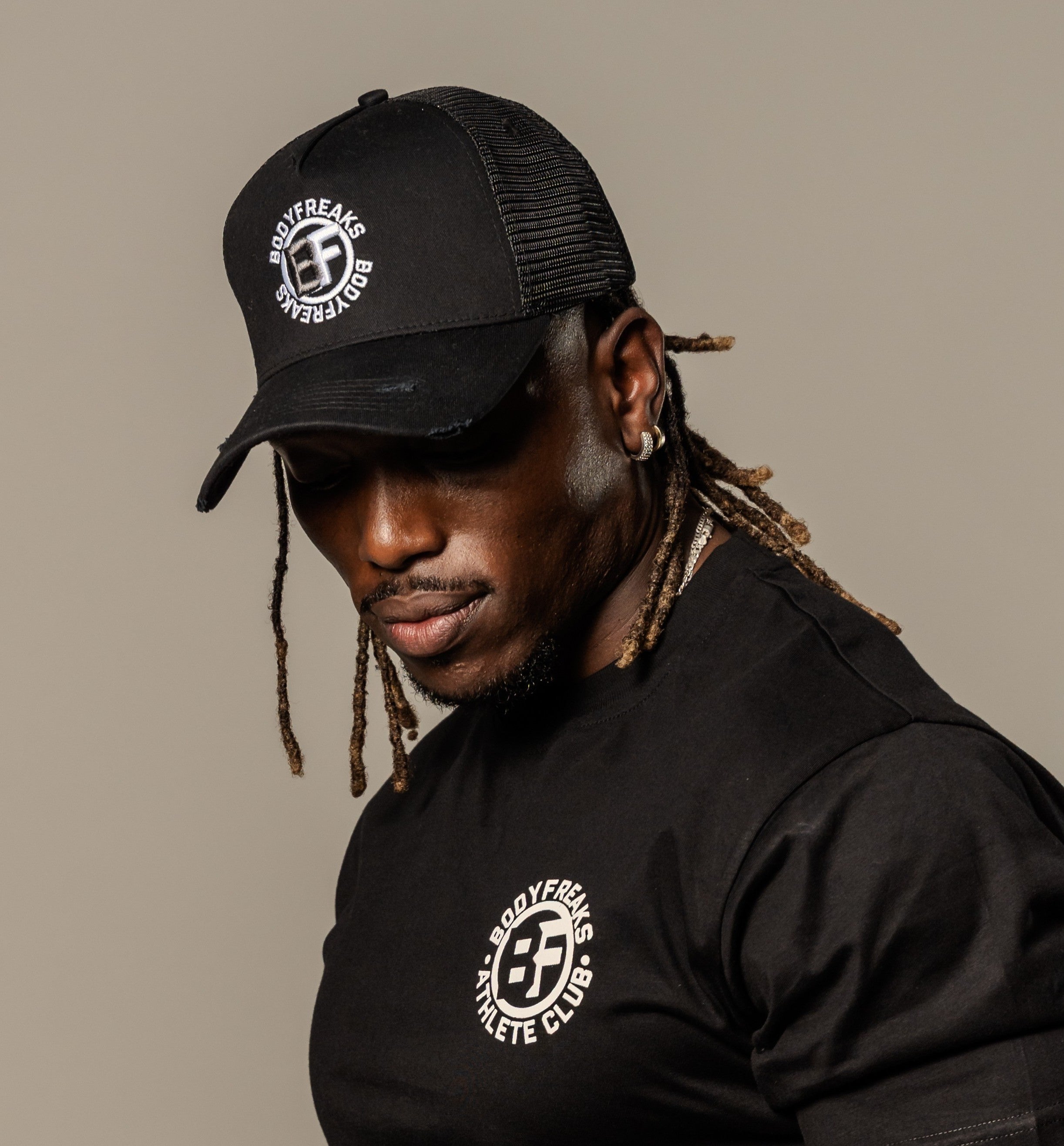 BF Circular Graphic Logo Baseball Cap - BLACK/WHITE