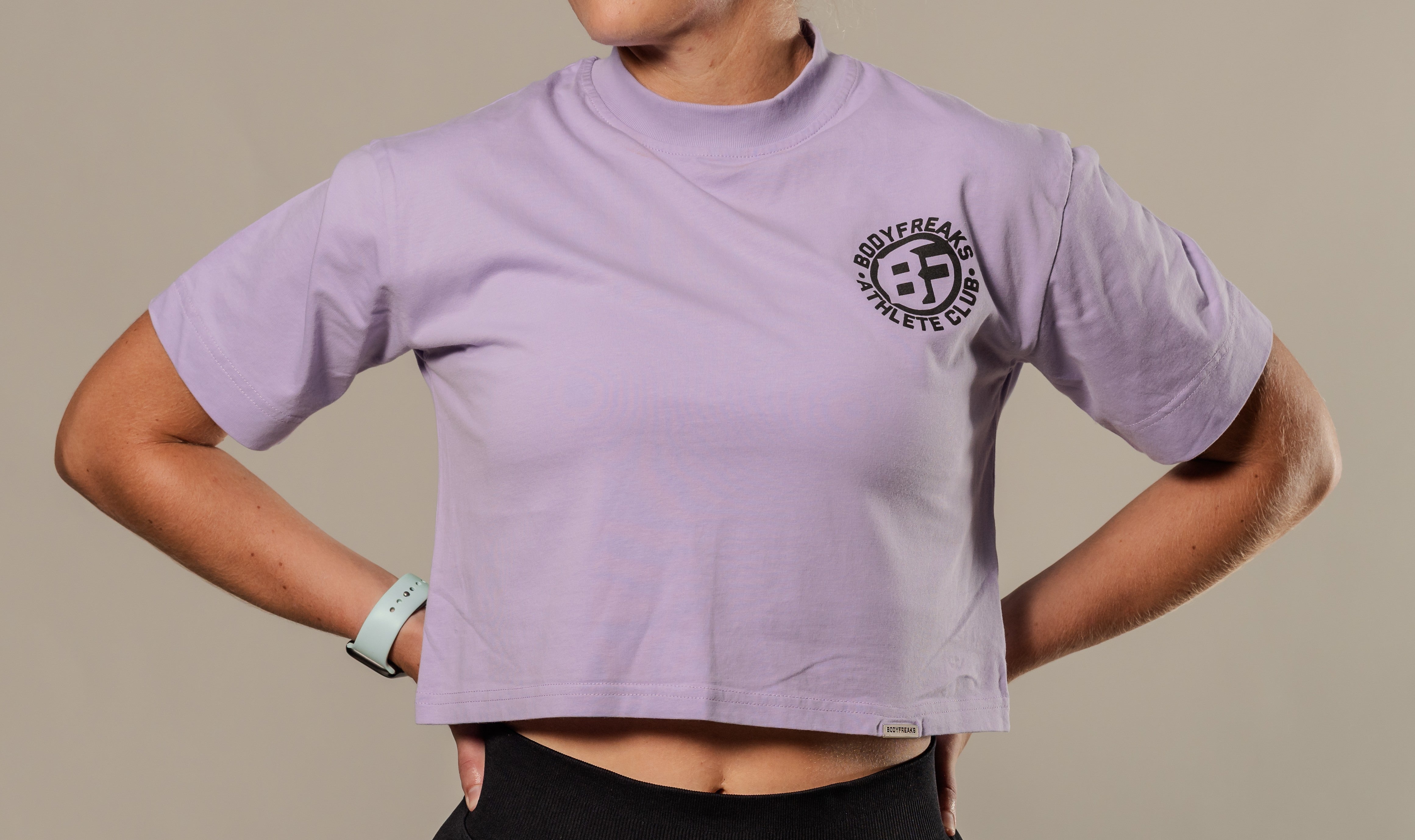 BF Athl Club Slogan Crop Tee- LILAC