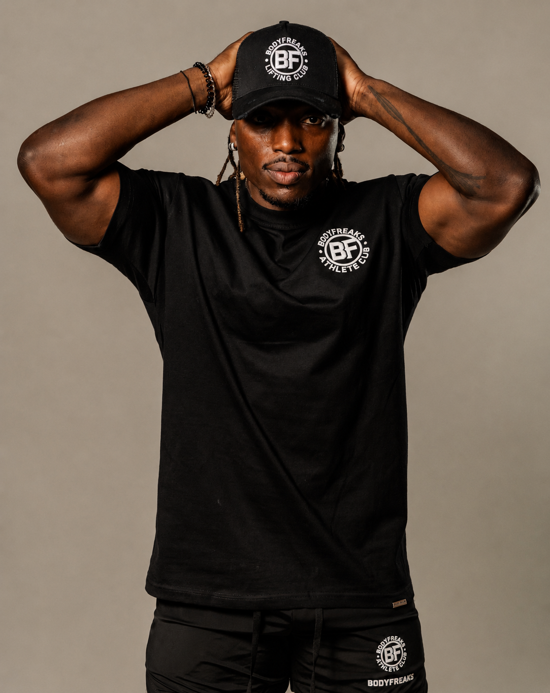 BF Lifting Club Logo Baseball Cap - BLACK/WHITE