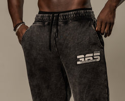 BF Dedicated 365 Oversized Stone Wash Joggers - Jet Black
