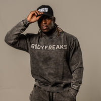 Acid Wash Dedicated 365 Sweater - JET BLACK