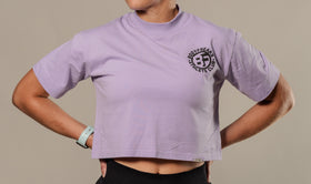 BF Athl Club Slogan Crop Tee- LILAC
