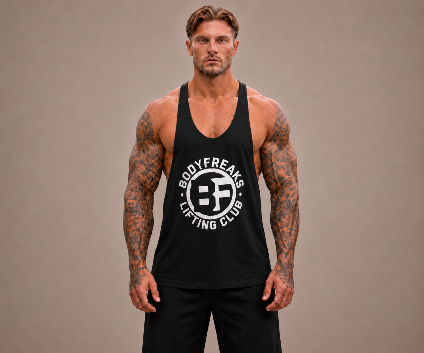 BF Lifting Club Stringer Vest - JET BLACK