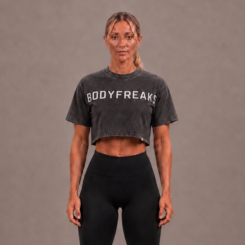 Dedicated 365 Crop Tee- STONE WASH BLACK